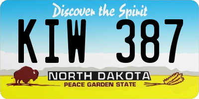 ND license plate KIW387