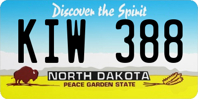 ND license plate KIW388