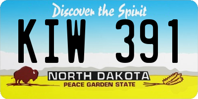 ND license plate KIW391