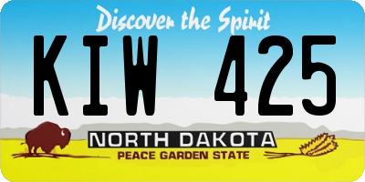 ND license plate KIW425