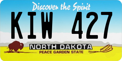 ND license plate KIW427