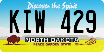 ND license plate KIW429