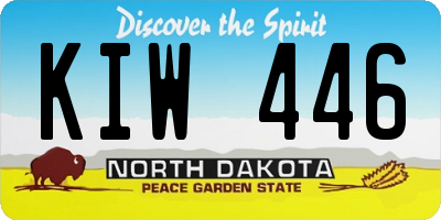 ND license plate KIW446