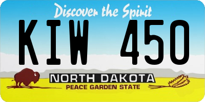 ND license plate KIW450