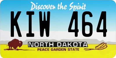 ND license plate KIW464