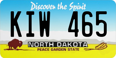 ND license plate KIW465