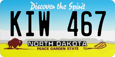 ND license plate KIW467