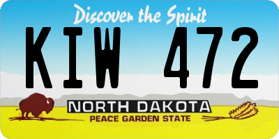 ND license plate KIW472