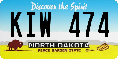 ND license plate KIW474