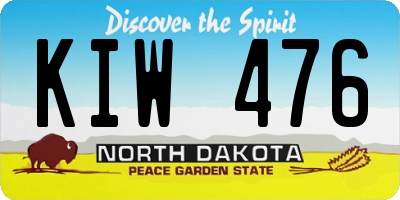 ND license plate KIW476