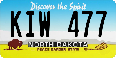 ND license plate KIW477