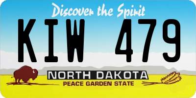 ND license plate KIW479
