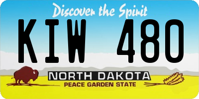 ND license plate KIW480