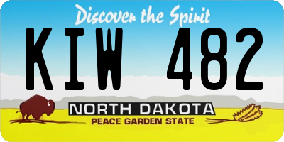 ND license plate KIW482