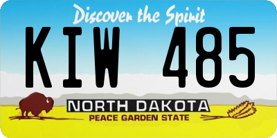 ND license plate KIW485