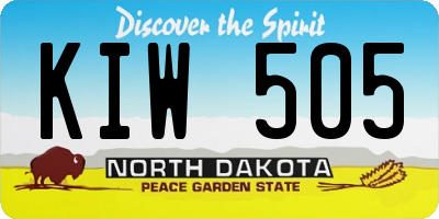 ND license plate KIW505
