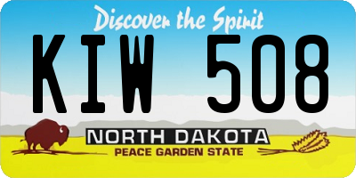 ND license plate KIW508