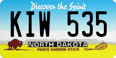 ND license plate KIW535