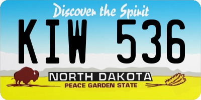 ND license plate KIW536