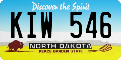 ND license plate KIW546