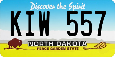 ND license plate KIW557