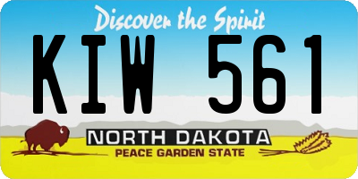 ND license plate KIW561