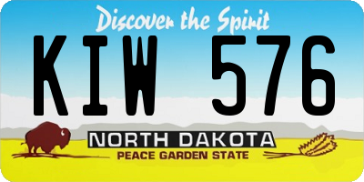 ND license plate KIW576