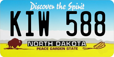 ND license plate KIW588
