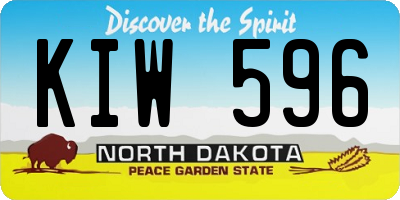 ND license plate KIW596