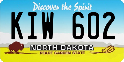 ND license plate KIW602