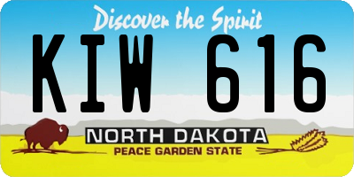 ND license plate KIW616