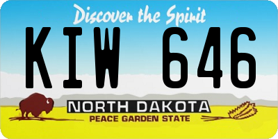 ND license plate KIW646