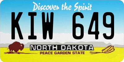 ND license plate KIW649