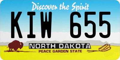 ND license plate KIW655
