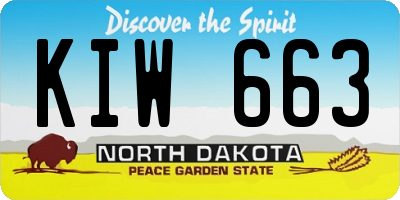 ND license plate KIW663