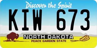ND license plate KIW673