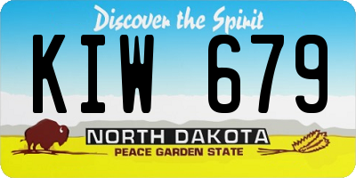 ND license plate KIW679