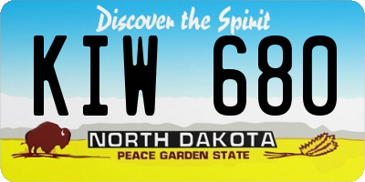 ND license plate KIW680