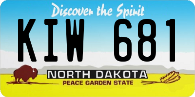 ND license plate KIW681