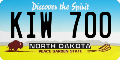 ND license plate KIW700