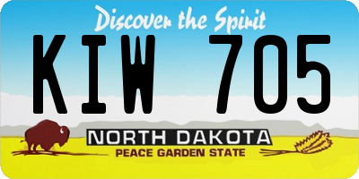 ND license plate KIW705