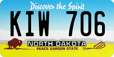 ND license plate KIW706