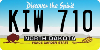 ND license plate KIW710