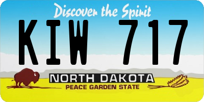 ND license plate KIW717