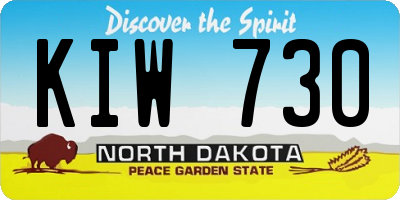 ND license plate KIW730