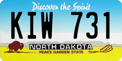 ND license plate KIW731