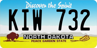 ND license plate KIW732