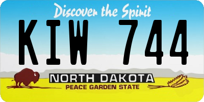 ND license plate KIW744