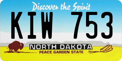 ND license plate KIW753
