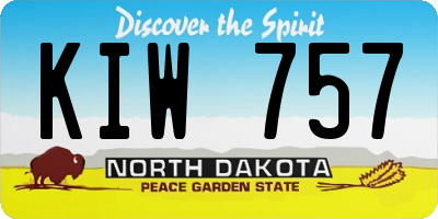 ND license plate KIW757